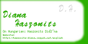 diana haszonits business card